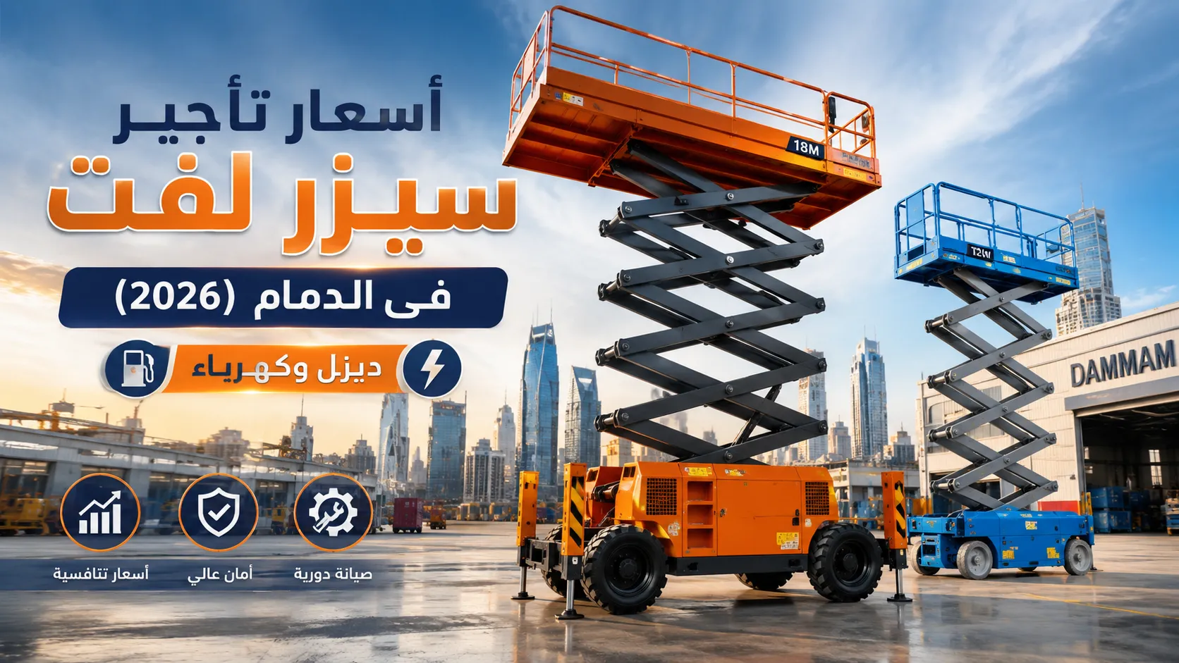 أسعار تأجير سيزر لفت (Scissor Lift) في الدمام: الحل الأمثل للأماكن المرتفعة والمغلقة